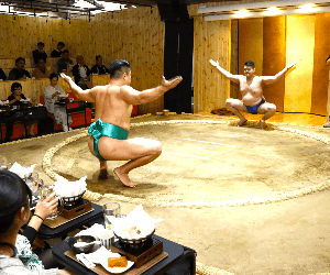 Asakusa Sumo Show with Chanko Hot Pot and Geisha Dance